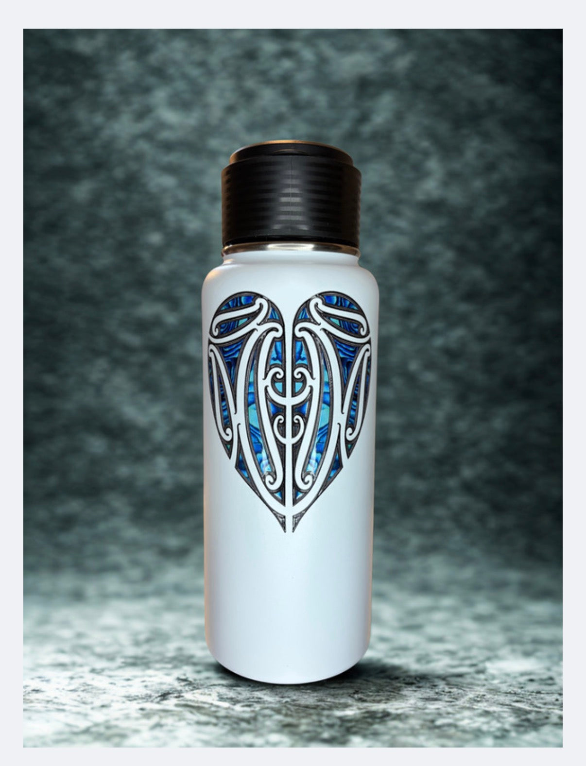 Custom Maori - Paua White  - 3 in 1 Bluetooth speaker bottle